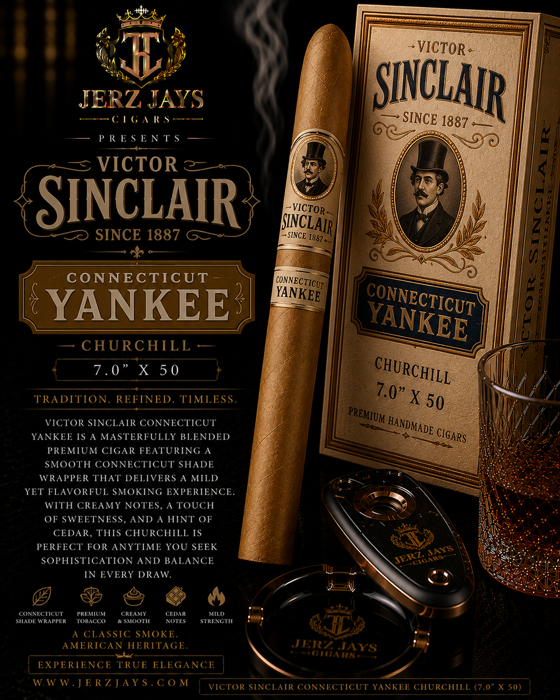 Victor Sinclair Connecticut Yankee Churchill (7.0"x50)