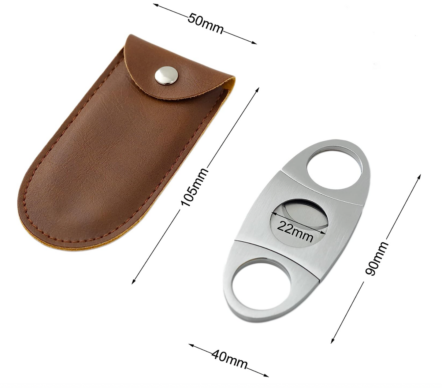 Cigar Cutter Guillotine with Leather Pouch Perfect Clippers Accessory