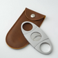 Cigar Cutter Guillotine with Leather Pouch Perfect Clippers Accessory