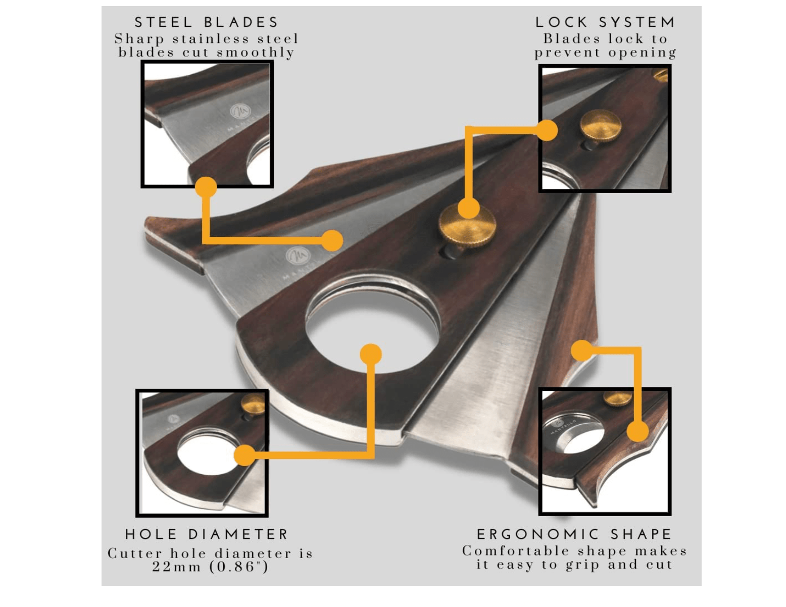 Mantello Cigars Cigar Cutter Guillotine - Jer - Z Jay's Cigars